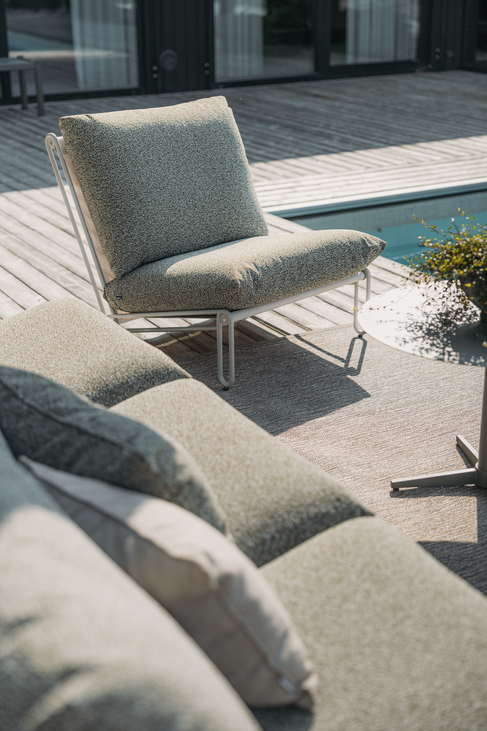 Blixt Loungesessel Light Grey/Teddy Verde