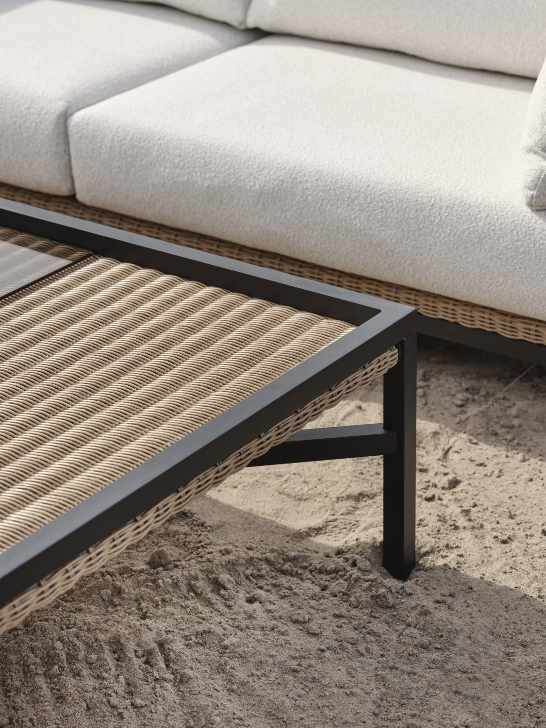 Shell Loungetisch Rustik/Schwarz