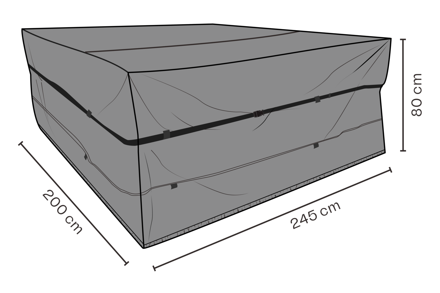 Möbelabdeckung Dining-Gruppe Schwartz - Atmungsaktiv