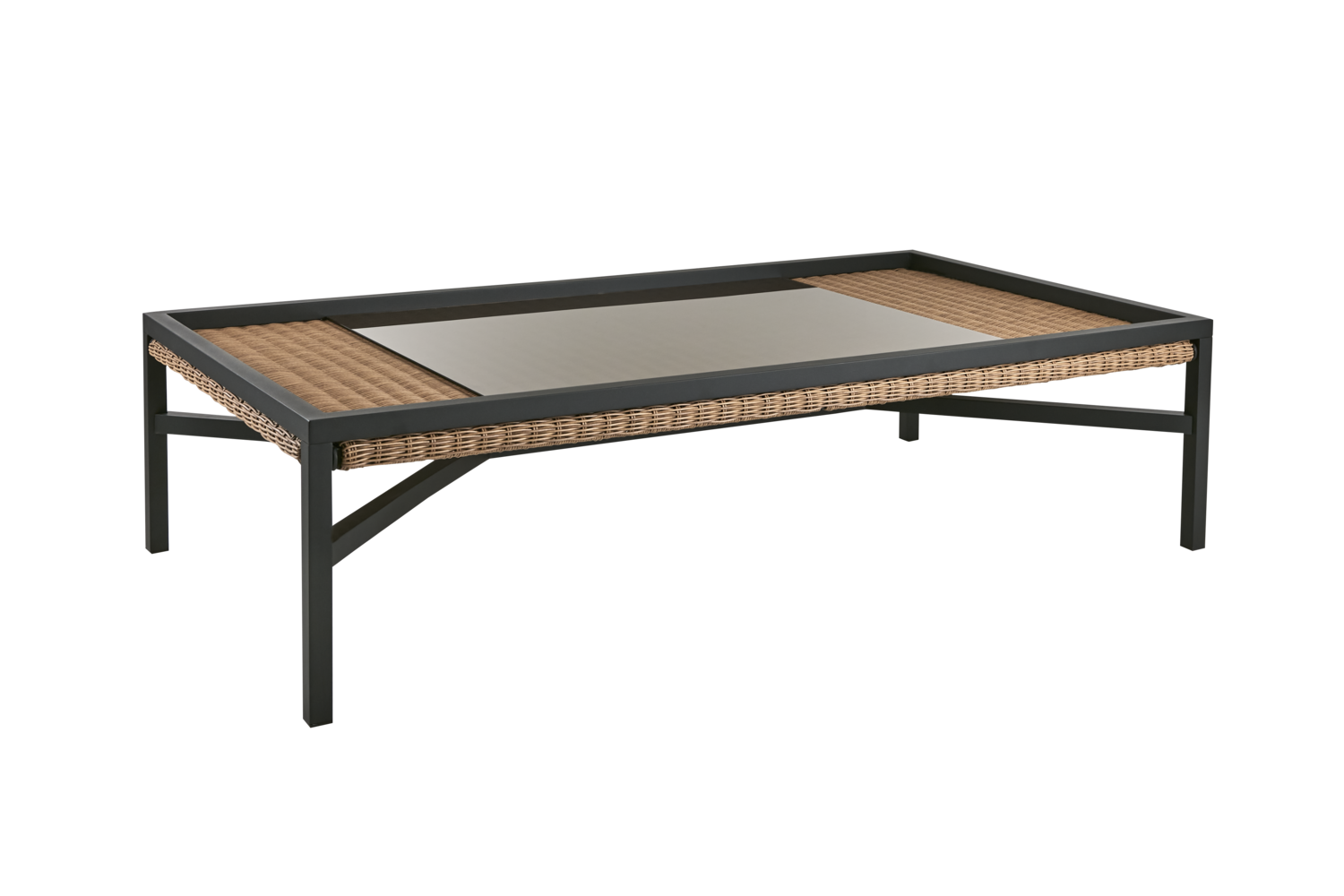 Shell Loungetisch Rustik/Schwarz