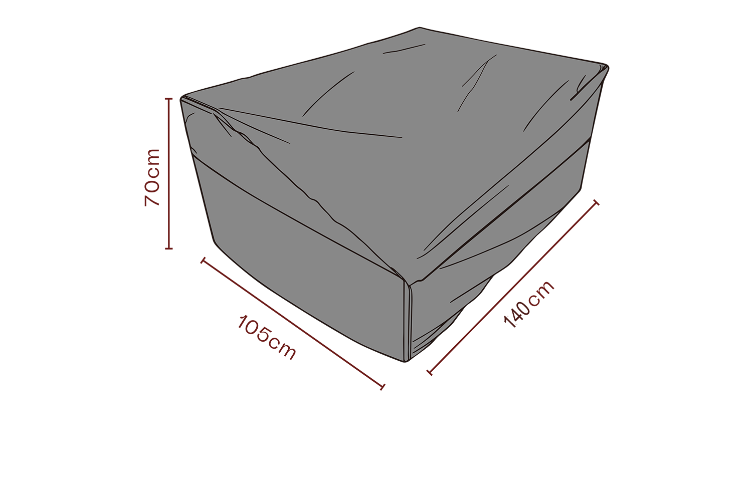 Möbelabdeckung Sofa Schwartz - Atmungsaktiv