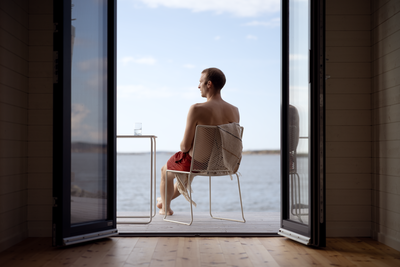 Haru Café-Tisch Pearl white