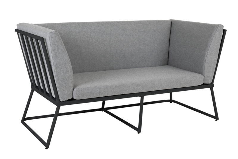 Vence 2-Sitzer Sofa Schwarz/Pearl Grey