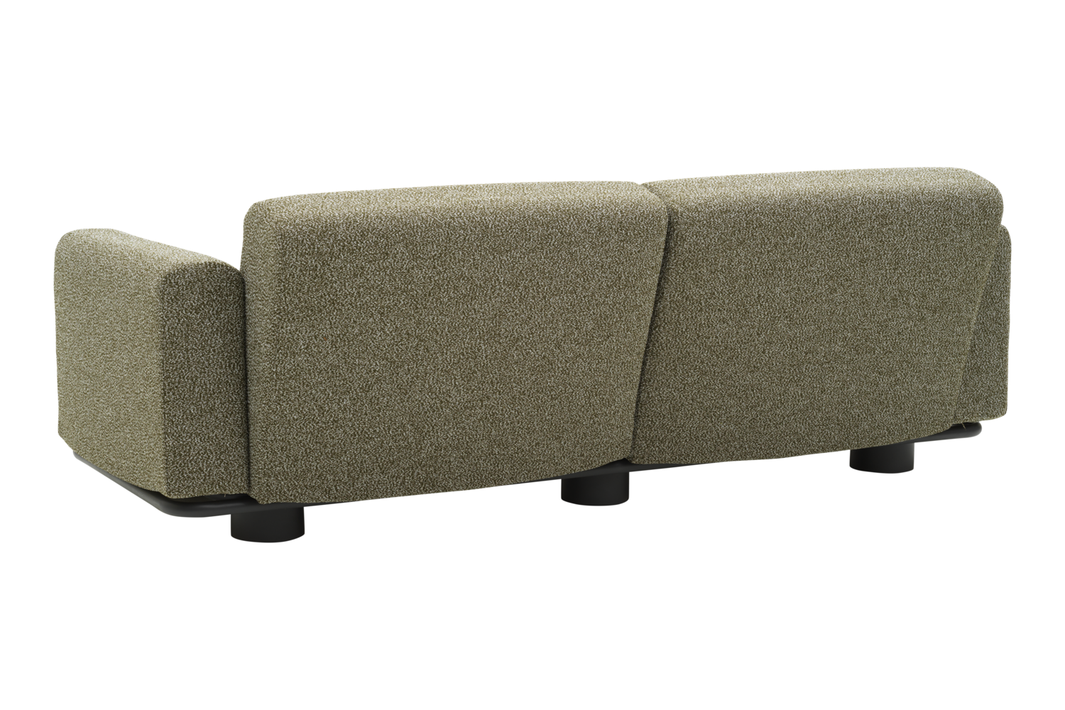 Bolster 2,5-Sitzer-Sofa Anthrazit/Teddy Verde