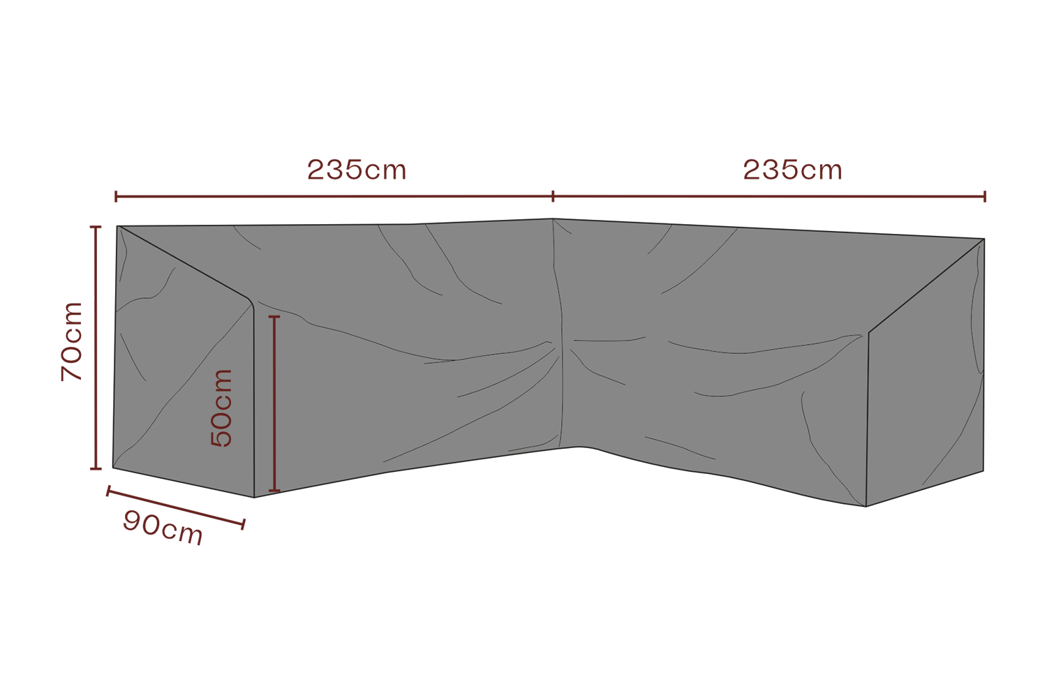 Möbelabdeckung Ecklounge Schwartz - Atmungsaktiv