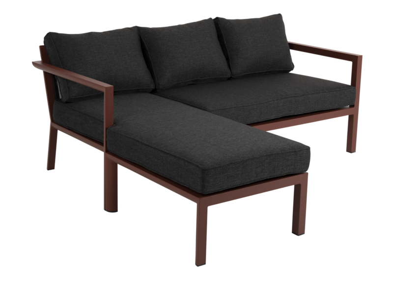 Delia Diwan sofa Burnt paprika/grau