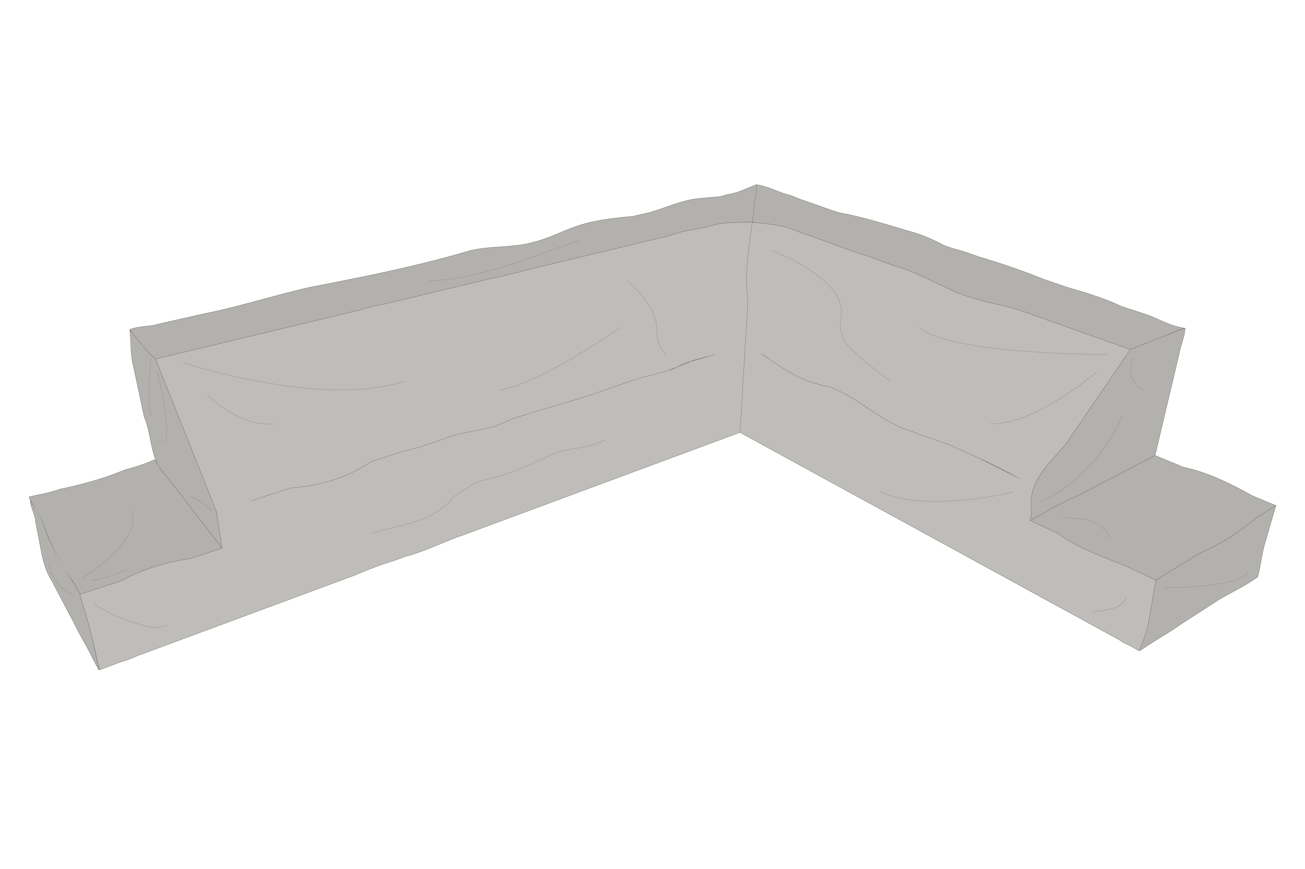 Möbelabdeckung Ecklounge Grau - Wasserabweisend
