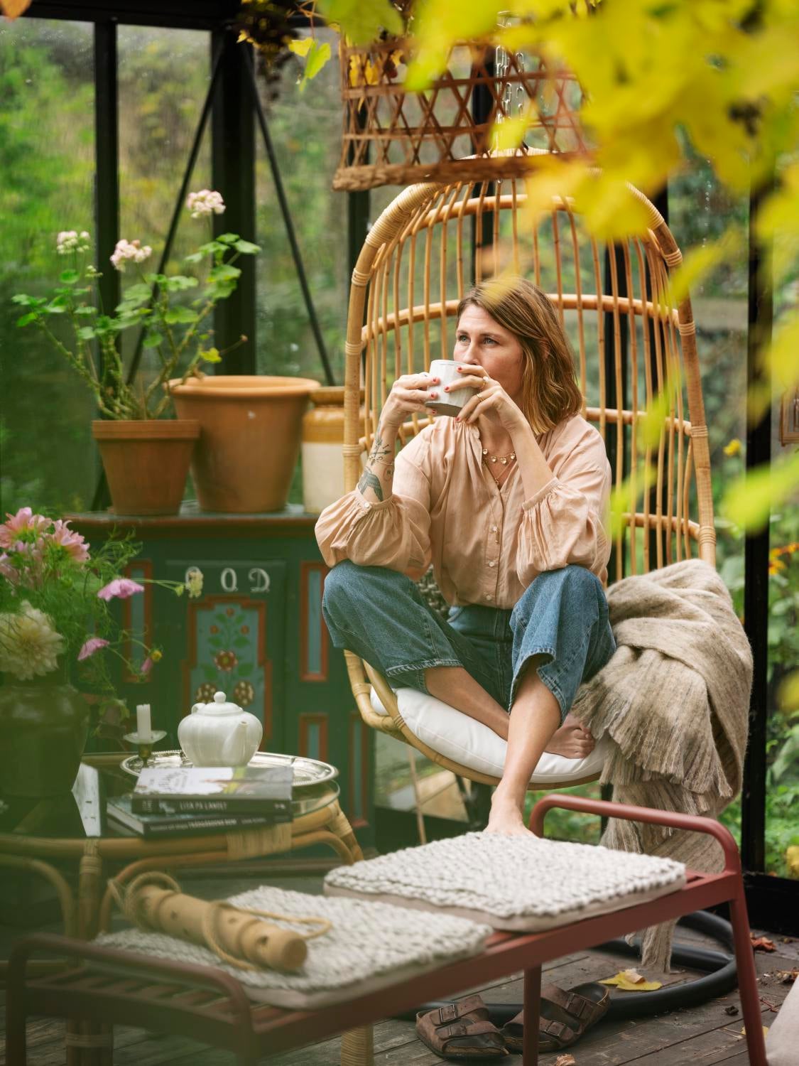 Vallda Hängeschaukel Natur/weiß