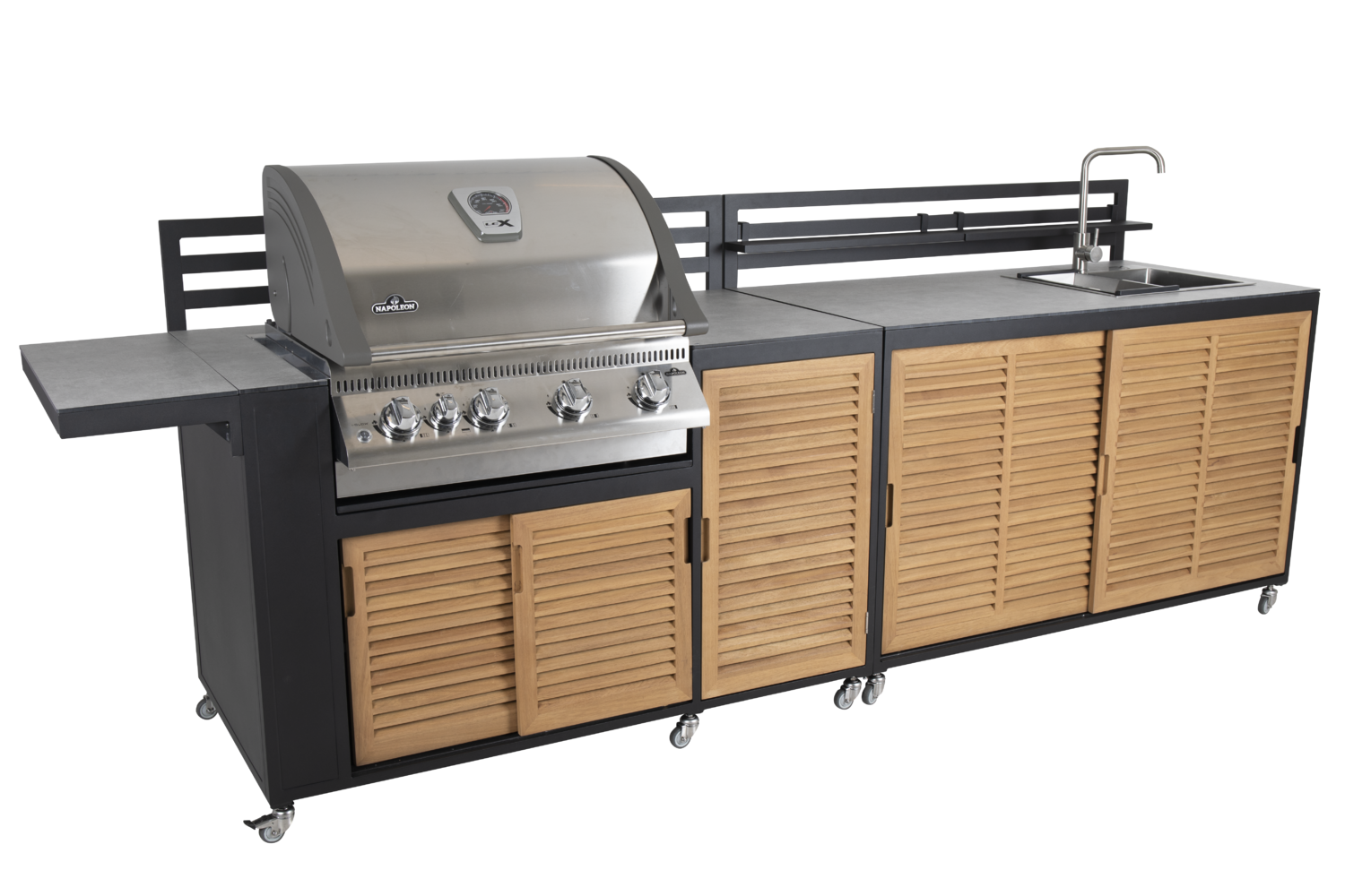 Fornax Outdoorküche Schwarz/teak