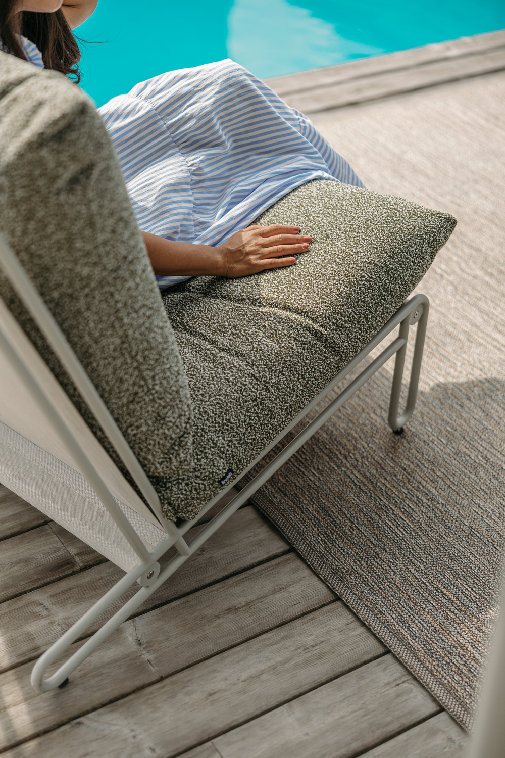 Blixt Loungesessel Light Grey/Teddy Verde