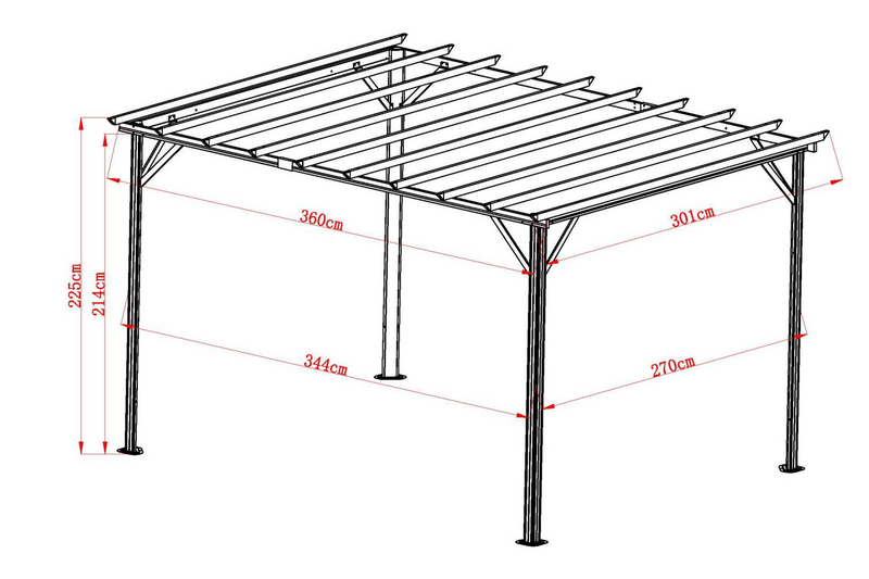 Piode Pergola Weiß/grau