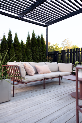 Collier Ecke Zin Red/Teddy Beige