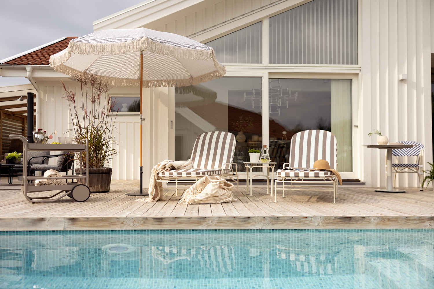 Gatsby Sonnenschirm Grey Stripe