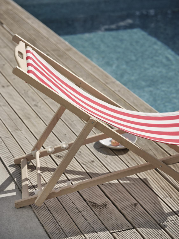 Dingla Relaxsessel Natural/Rot-Weiss