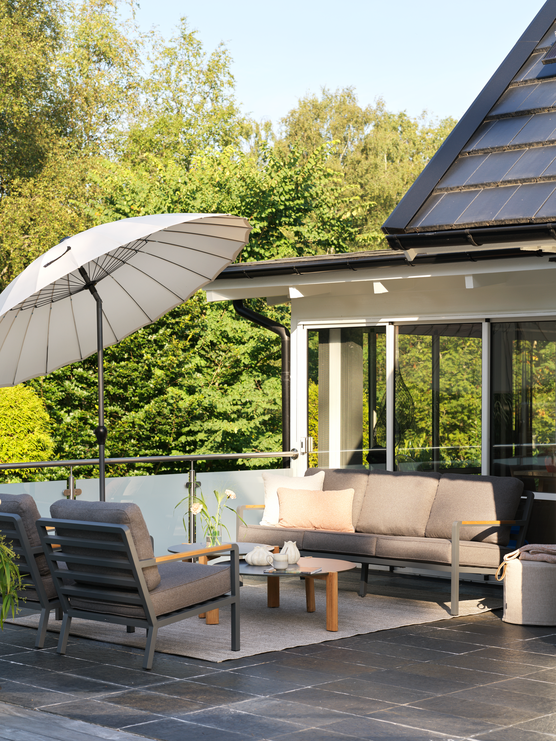 Domino Loungetisch Antrazit/Natur