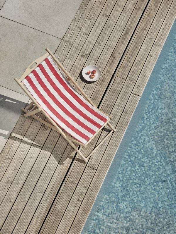 Dingla Relaxsessel Natural/Rot-Weiss