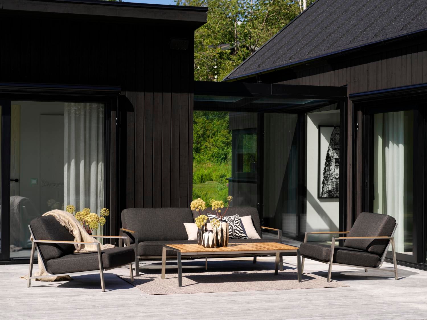 Naos Sessel Edelstahl/Nearly black