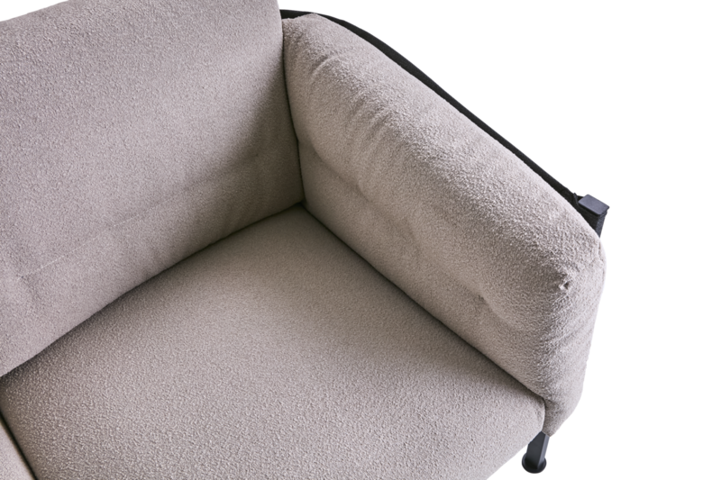 Delux 3-Sitzer Sofa Black/Teddy Beige