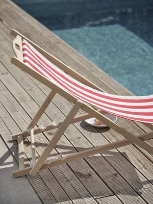 Dingla Relaxsessel Natural/Rot-Weiss