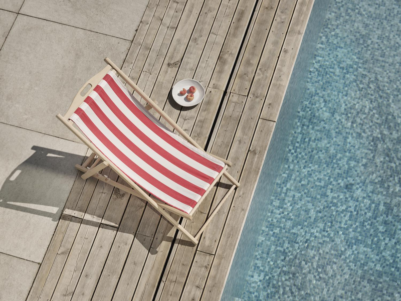 Dingla Relaxsessel Natural/Rot-Weiss