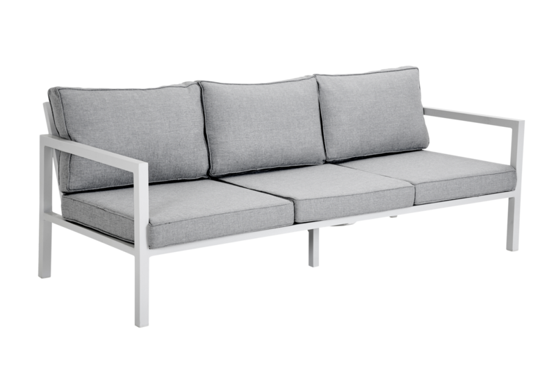 Belfort 3-Sitzer Sofa Weiß/Pearl grey