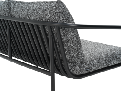 Bendt 2-Sitzer Sofa Schwarz/Teddy Ant