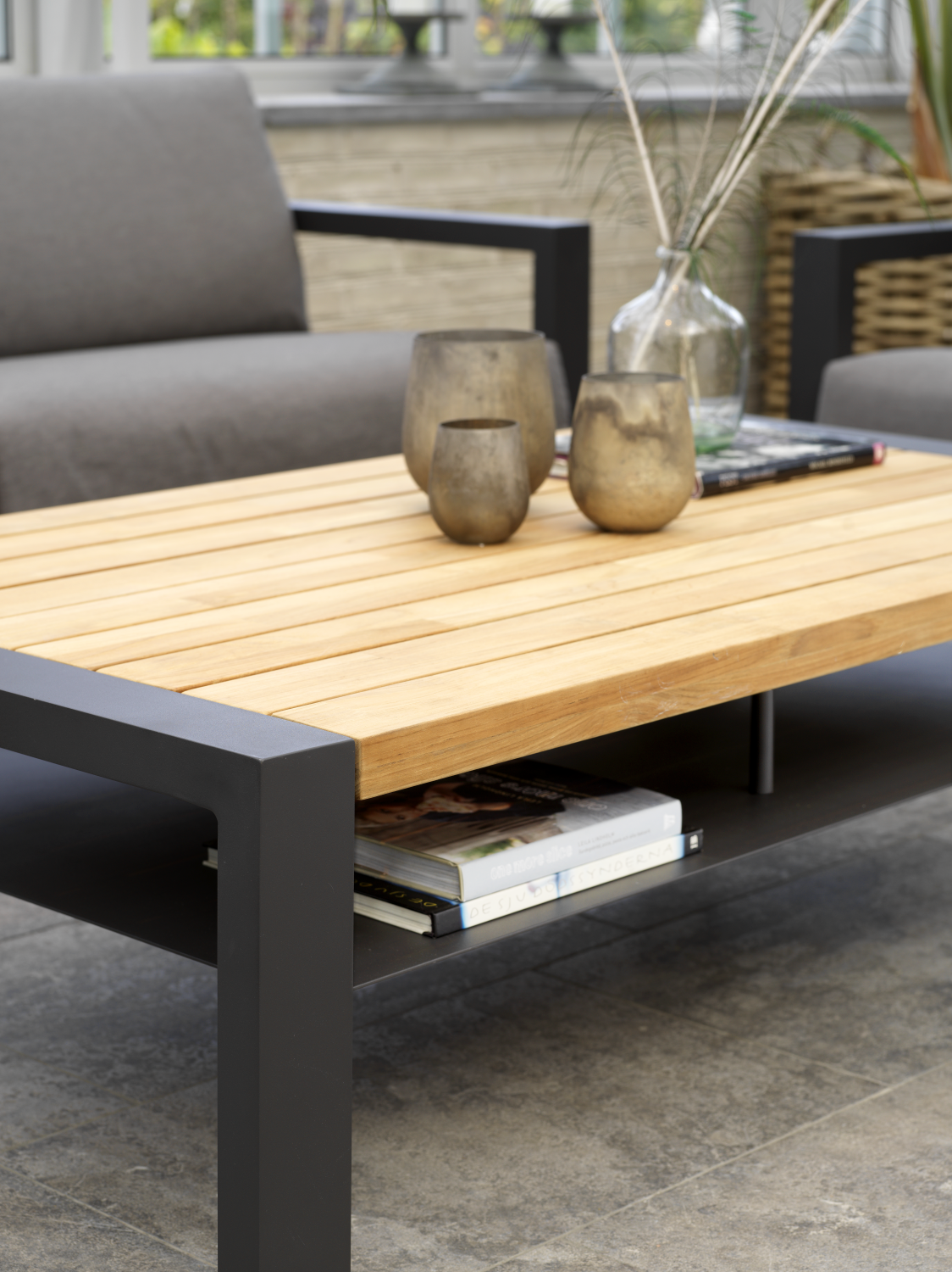 Amesdale Loungetisch Antrazit/Teak