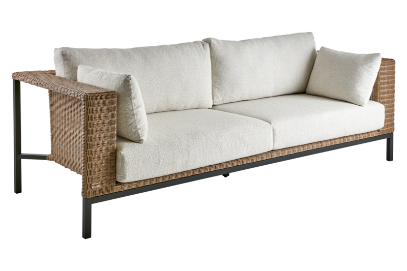 Shell 2,5-Sitzer Sofa Black/Teddy Beige