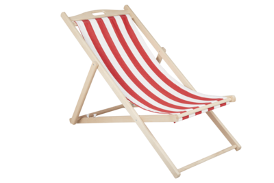 Dingla Relaxsessel Natural/Rot-Weiss