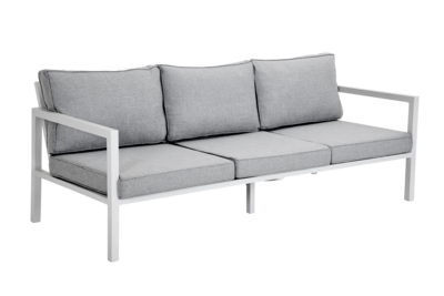 Belfort 3-Sitzer Sofa Weiß/Pearl grey