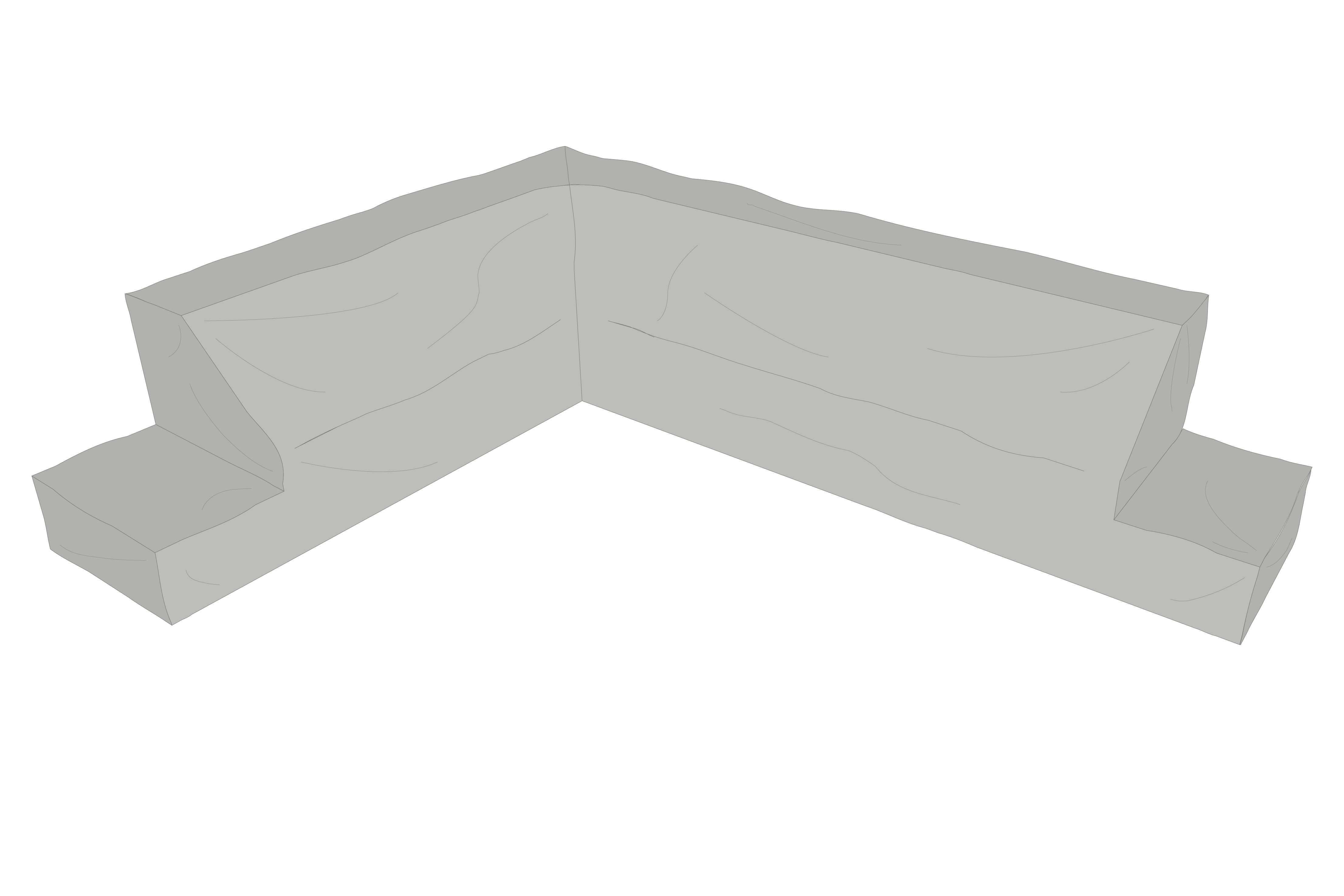 Möbelabdeckung Ecklounge Grau - Wasserabweisend