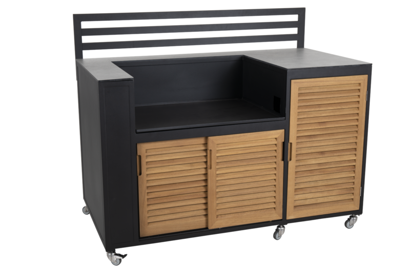 Fornax Outdoorküche Schwarz/teak