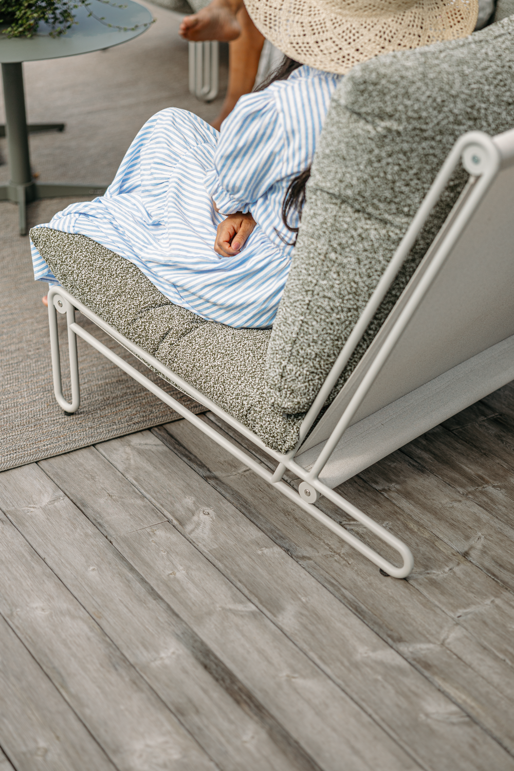 Blixt Loungesessel Light Grey/Teddy Verde