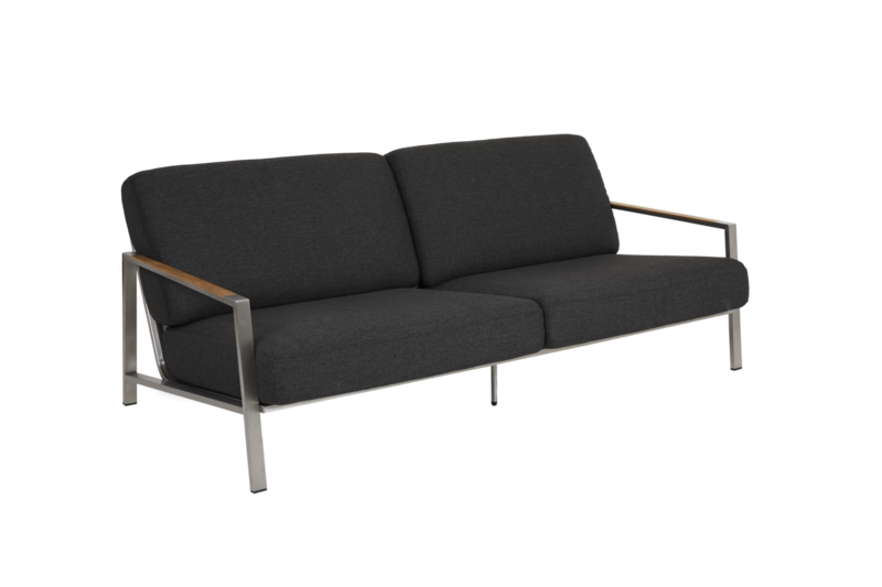 Naos 2,5-Sitzer Sofa Edelstahl/Nearly black