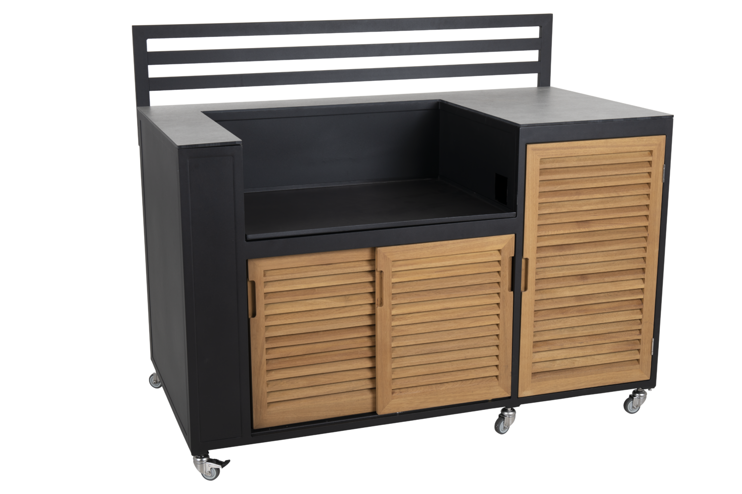 Fornax Outdoorküche Schwarz/teak