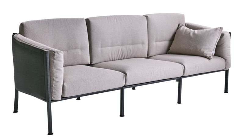 Delux 3-Sitzer Sofa Black/Teddy Beige