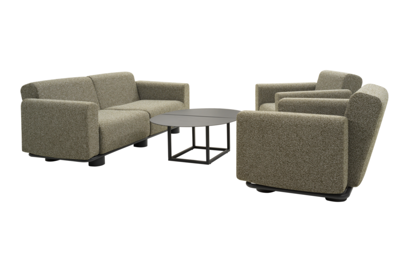 Bolster Sessel Anthrazit/Teddy Verde