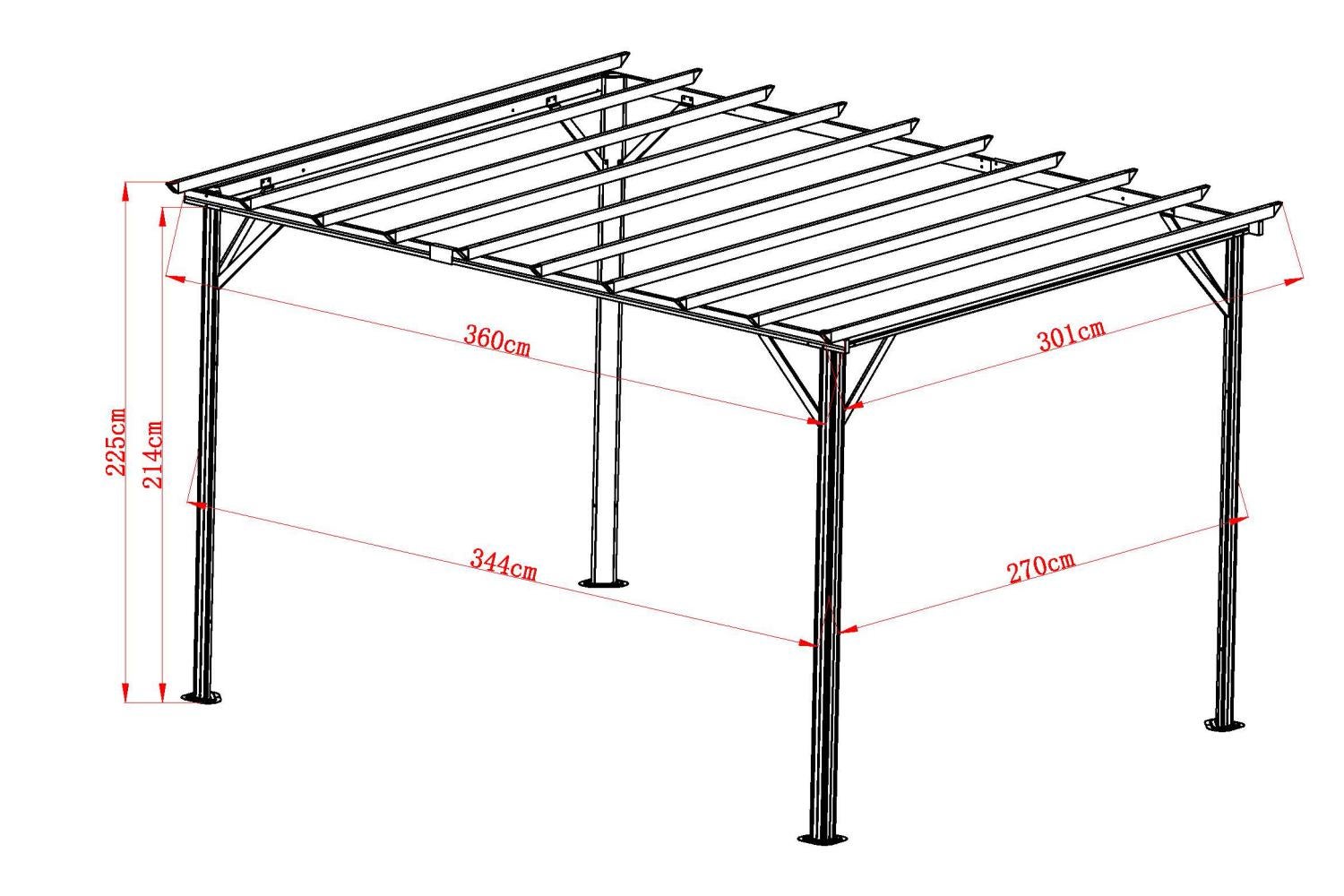 Piode Pergola Weiß/Grau