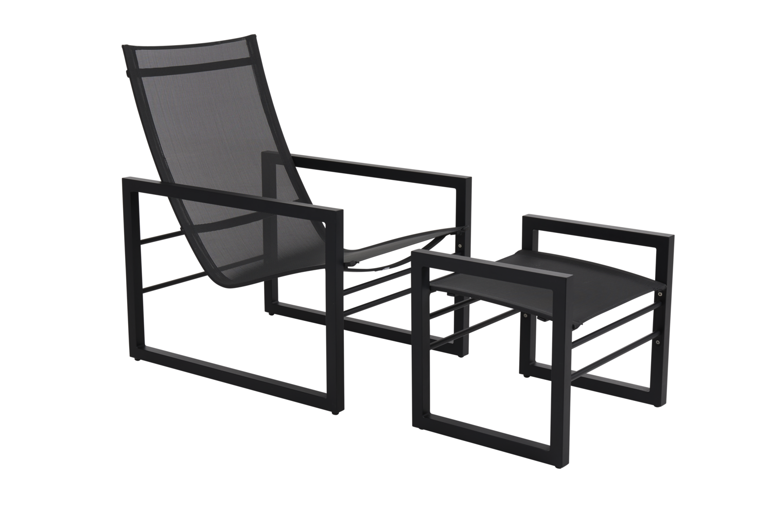 Vevi Fußhocker Schwarz/grau