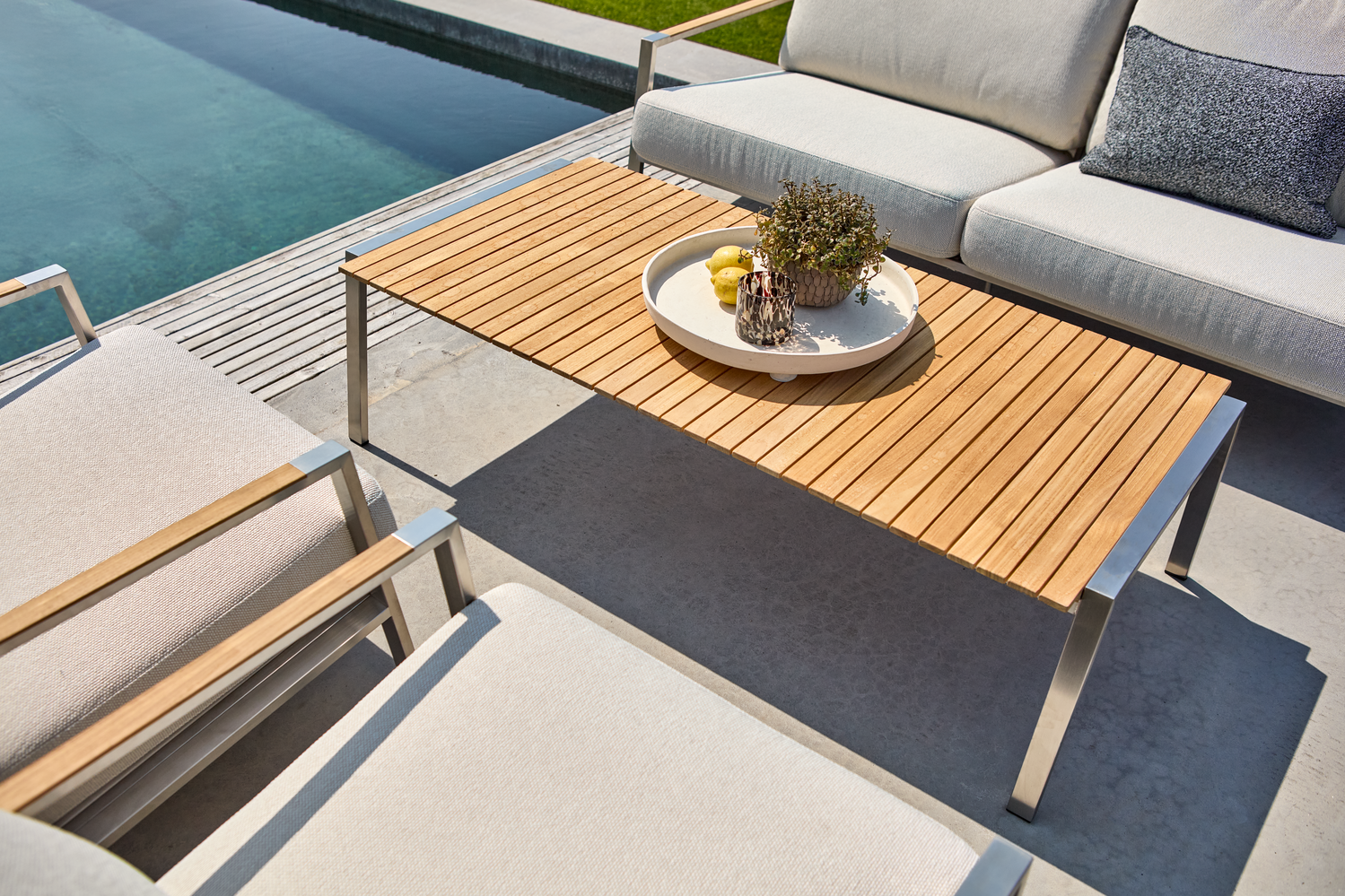 Naos 2,5-Sitzer-Sofa Stainless Steel/Dot Beige