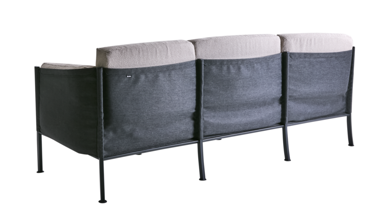 Delux 3-Sitzer Sofa Black/Teddy Beige