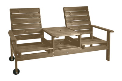 Du & Ja 2-Sitzer Sofa Braun
