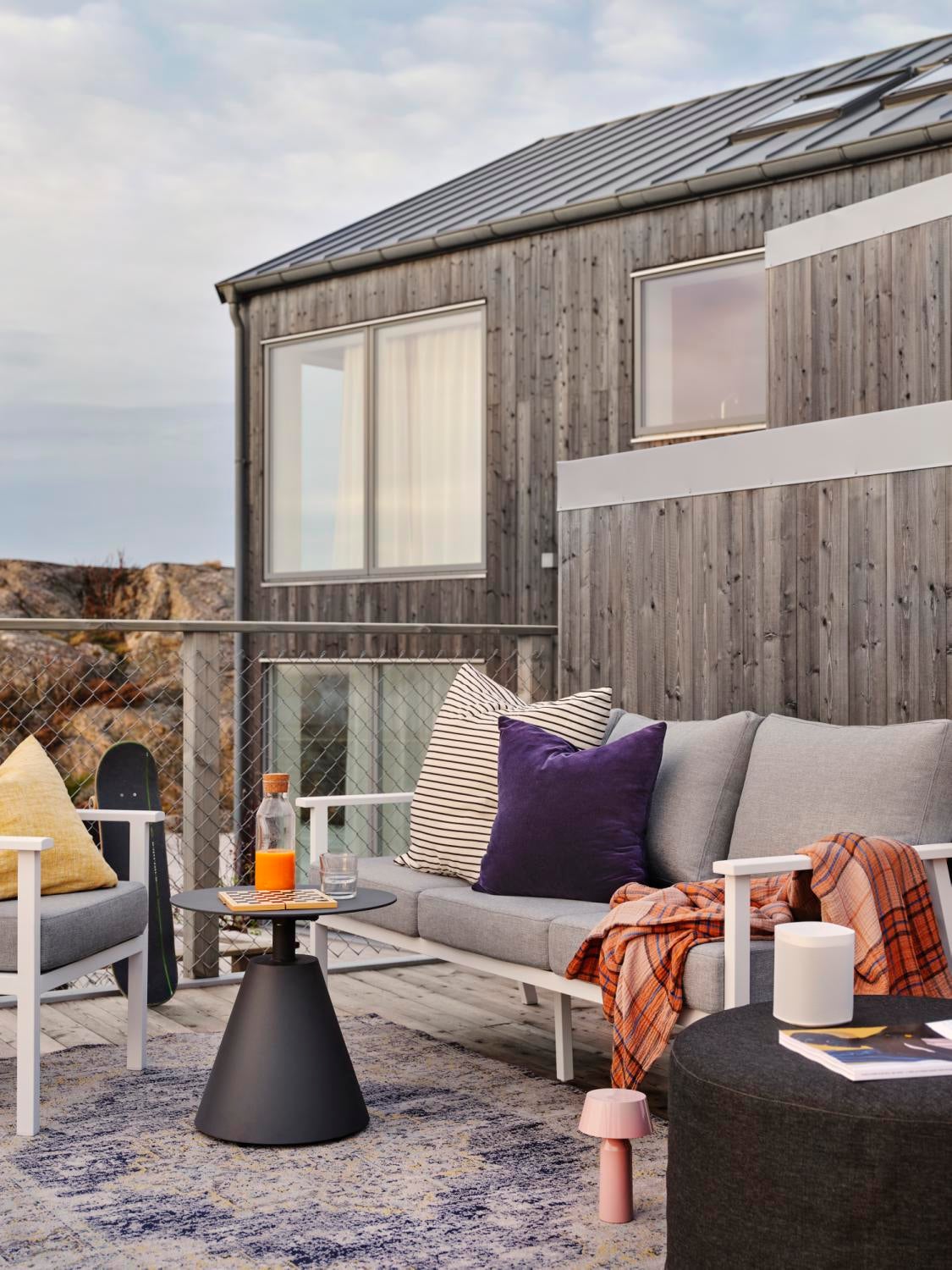 Amarante Teppich Hellblau/grau