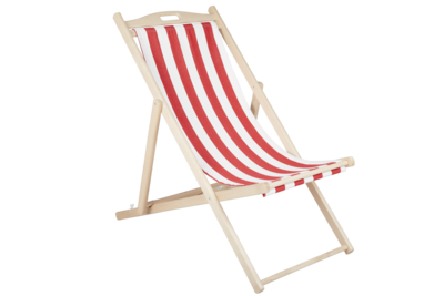 Dingla Relaxsessel Natural/Rot-Weiss