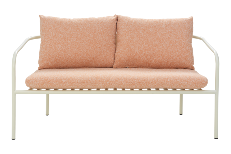 Bendt 2-Sitzer Sofa Pearl White/Teddy Orange