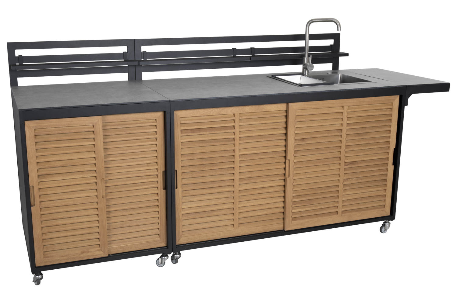 Fornax Outdoorküche Schwarz/teak