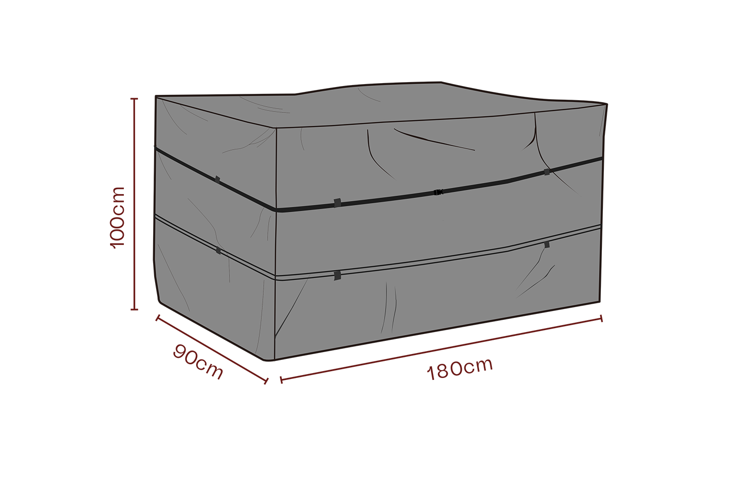 Möbelabdeckung Kissenbox Schwartz - Wasserdicht