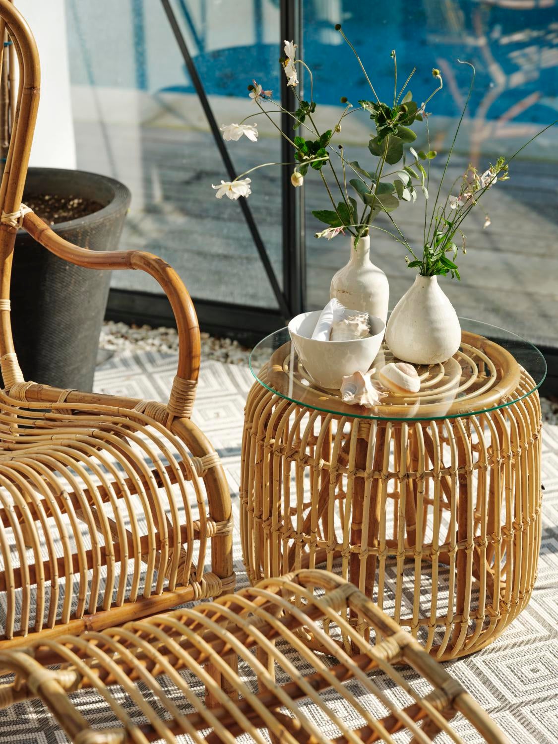 Vallda Fußhocker Natur