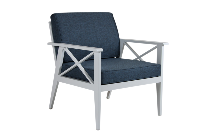 Sottenville Sessel Weiß/Midnight blue