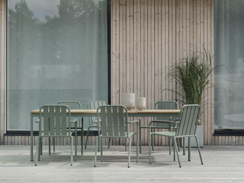 Nox Esstisch Dusty Green/teak